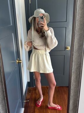 Free People Knit Cream Skirt